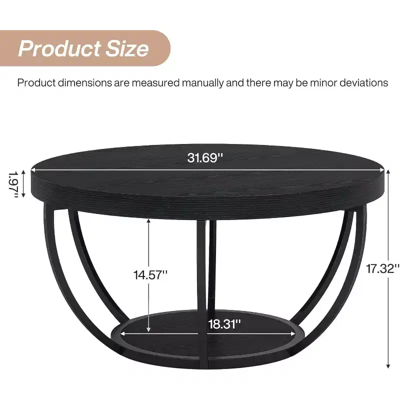 Round Coffee Table, Farmhouse 32