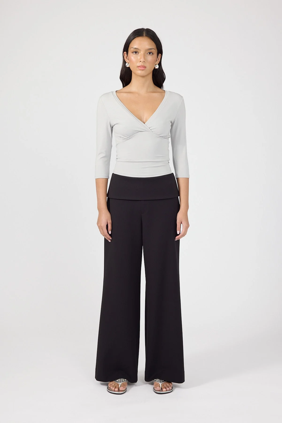 Fold Over Pant Black