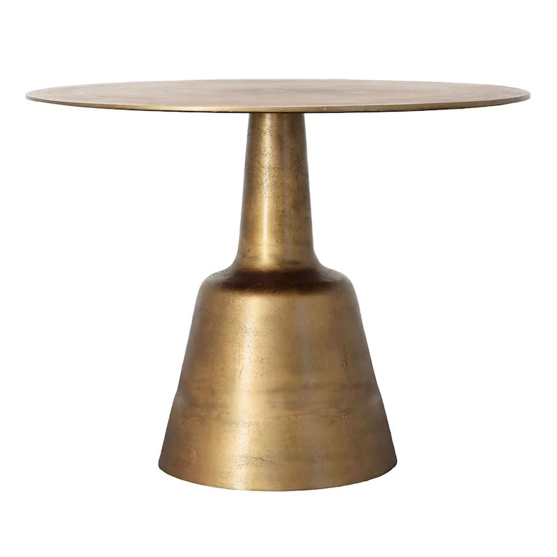 Galena 40 Wide Cast Aluminum Dining Table, Gold