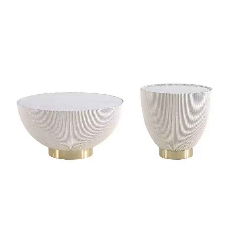 Manhattan Comfort 2pc Anderson Leatherette Upholstered Coffee Table and End Table Set