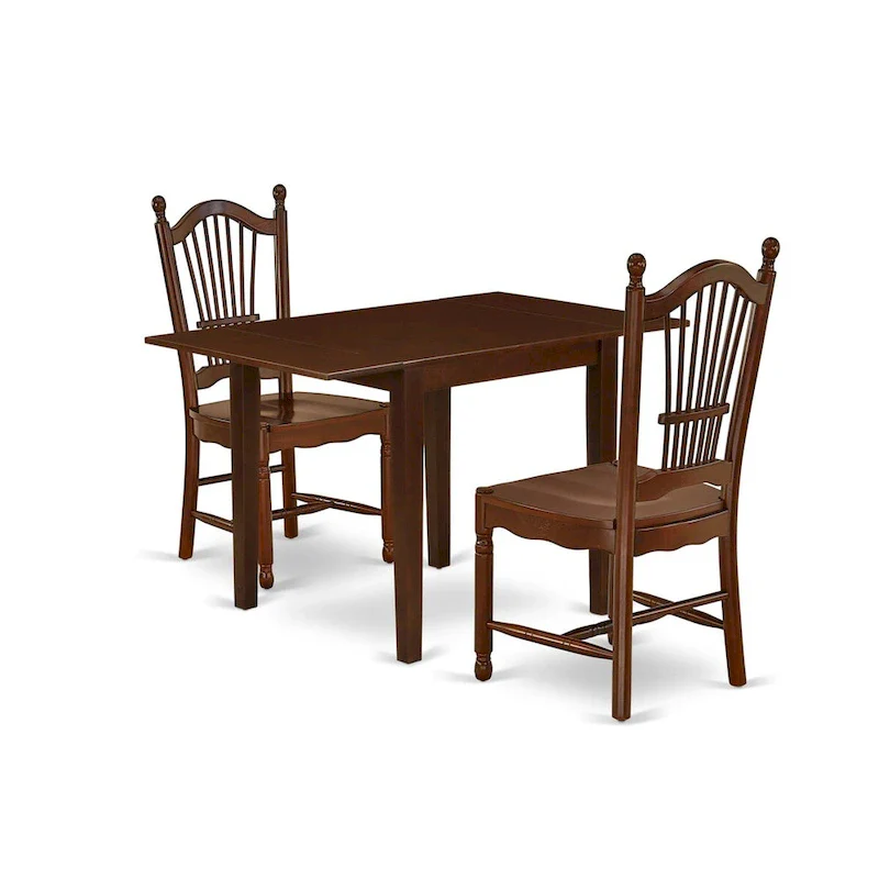 Dining Table Set- a Rectangle Dining Room Table and Kitchen Chairs, Mahogany (Pieces Option