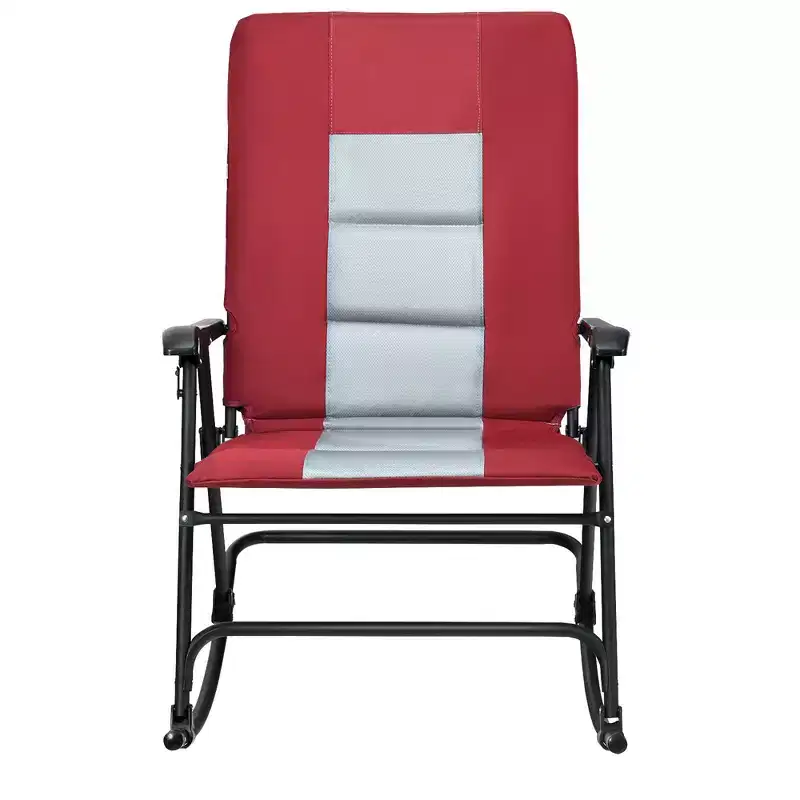 Costway Set of 2 Padded Folding Rocking Chairs Patio Garden Yard Camping Red/Blue