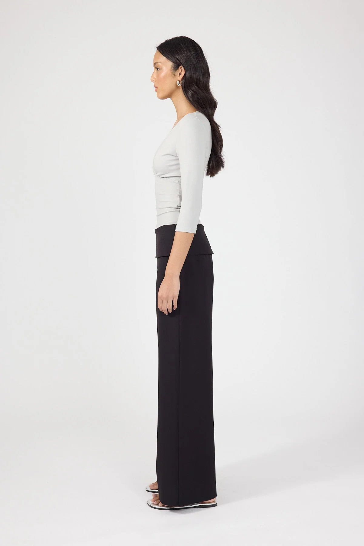 Fold Over Pant Black