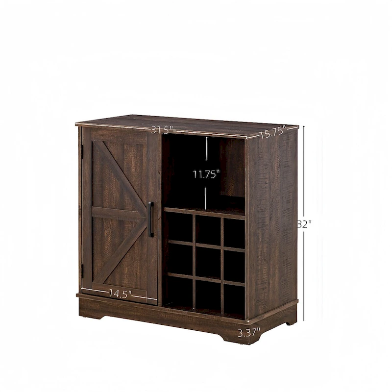 Coffee Bar Cabinet Bar Cabinet w/Wine Rack Buffet Sideboard Cabinet