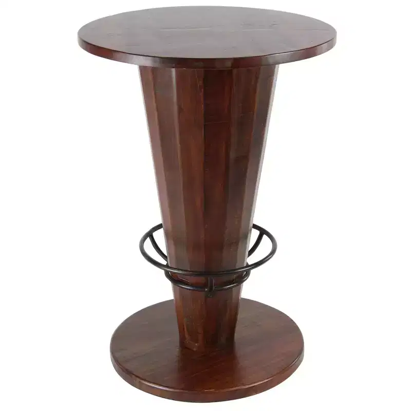 Rustic Gum Tree Wood Bar Height Table - Brown - Olivia & May: Round Dining Table, 40" High, 4-Point Leg, Seats 2