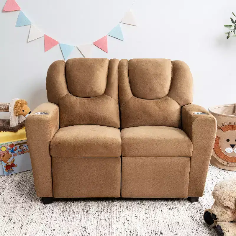 Home Imports Emporium Deluxe Kids Recliner Loveseat - Chic Recliner Loveseat with Push-Back Function