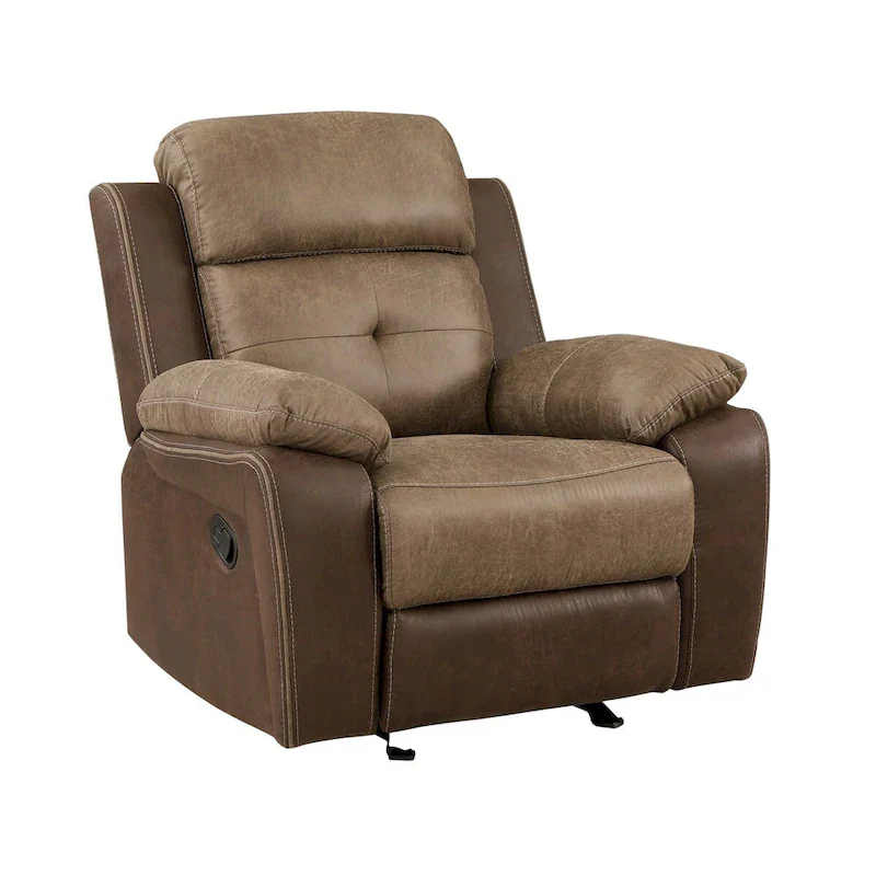 Brown Microfiber Manual Glider Recliner Chair, Single Seat