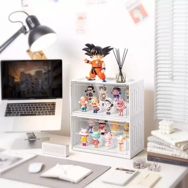 Transparent Acrylic Ladder Blind Box Display Rack, Magnetic Stackable Storage Stand for Figurines & Dolls