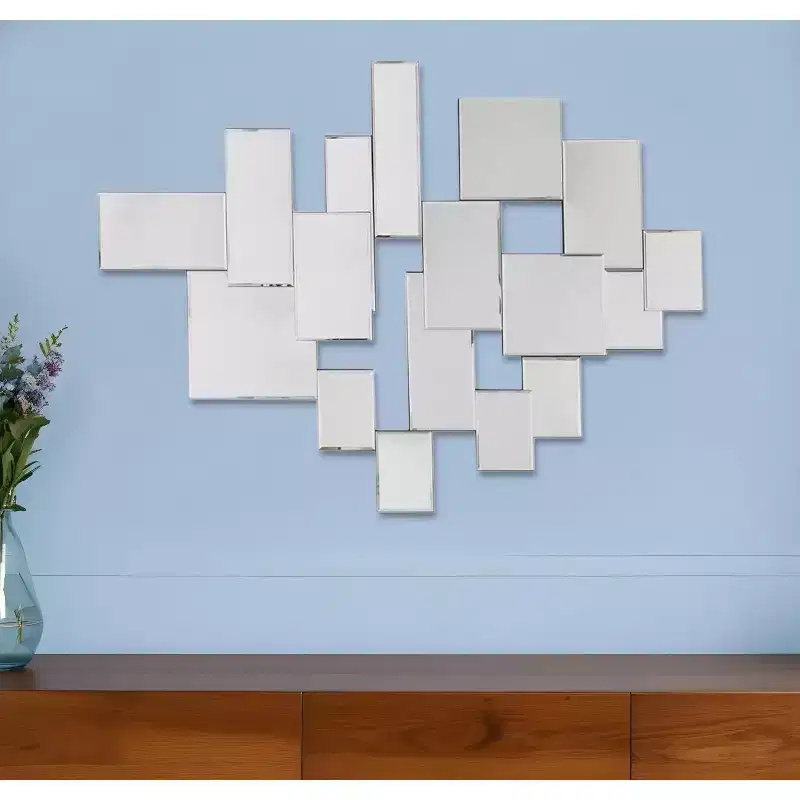 30 Clear Abstract Glass Contemporary Panels Unframed Accent Mirror