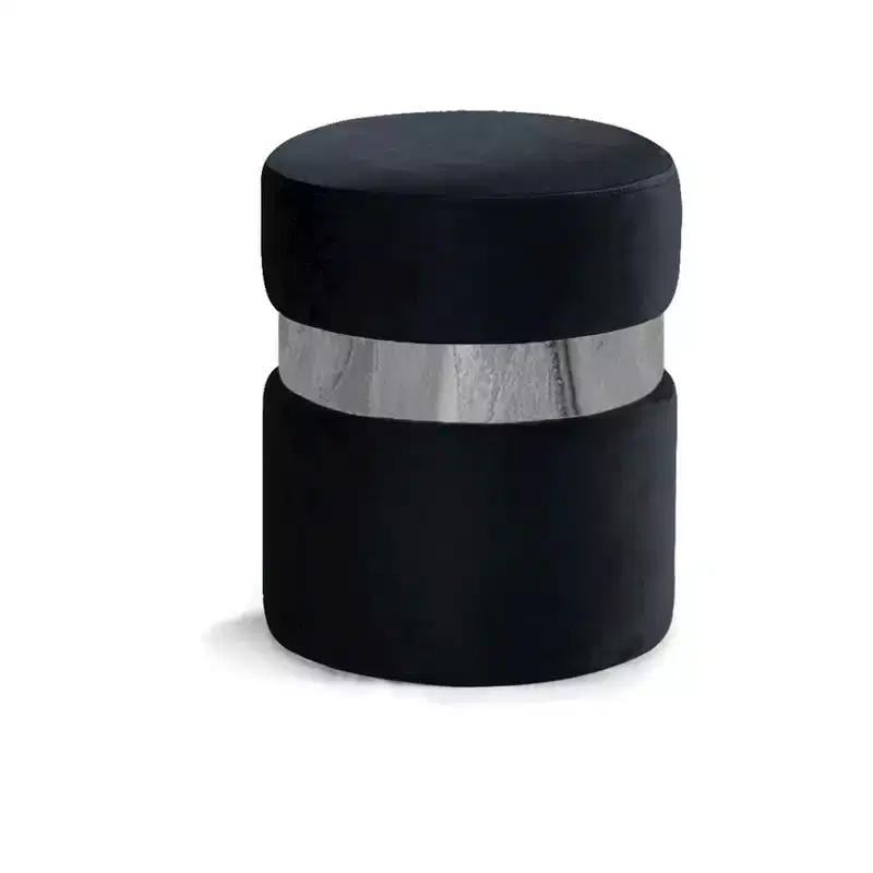 Meridian Furniture,Hailey Velvet Ottoman/Stool