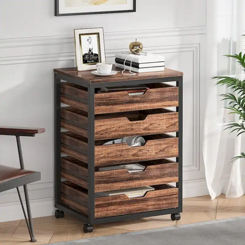 5 Drawer Chest & 7 Drawer Chest Wood Storage Drawer Cabinet Organizer