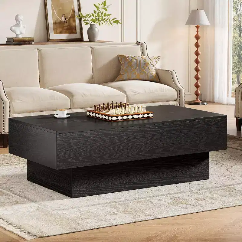 55-Inch Farmhouse Wood Coffee Table for Living Room, Office Reception Area