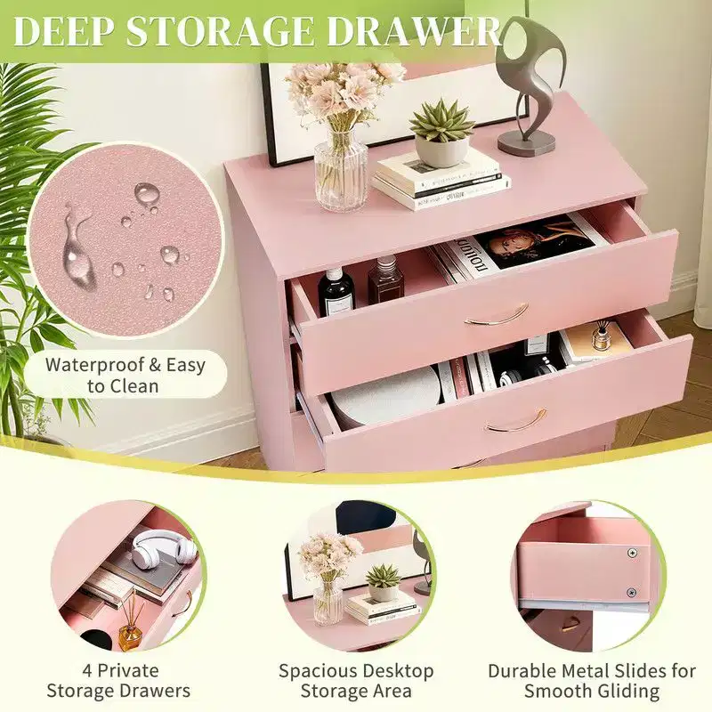 25.98In. W 4 Drawer Dresser
