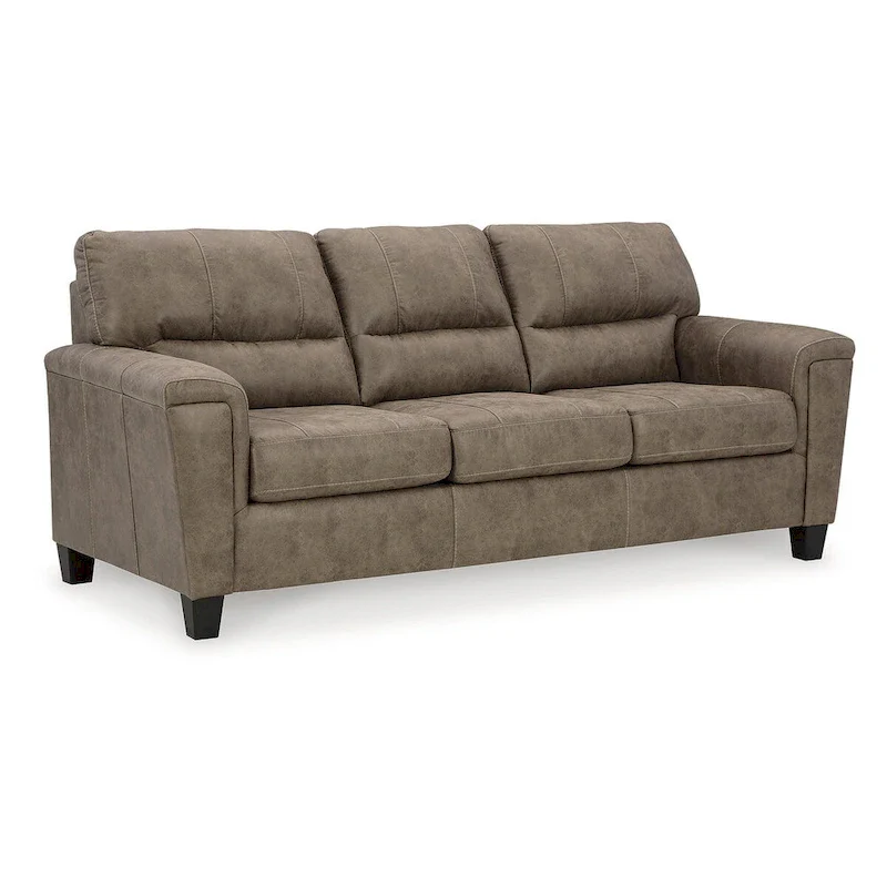 Modern Faux Leather Sofa - 89W x 38D x 39H