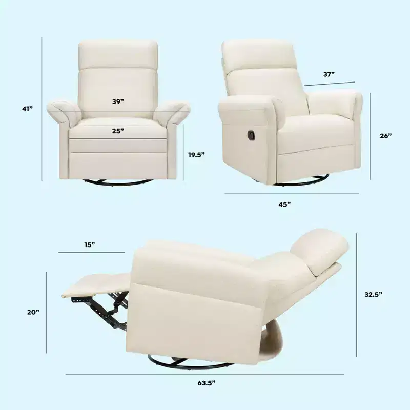Recliner and Swivel Glider with Adjustable Headrest and Armrests