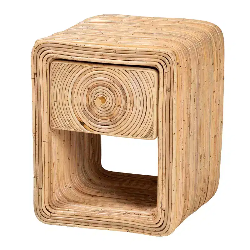 Rosina Natural Rattan 1 Drawer Nightstand Natural