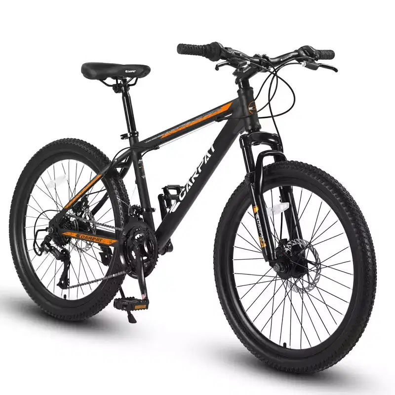 Okak 26IN Mountain Bike with 21 Speeds and Disc Brakes, Kids Dirt Bike with High-Carbon Steel Frame, Mens Bike for Adult & Teenagers