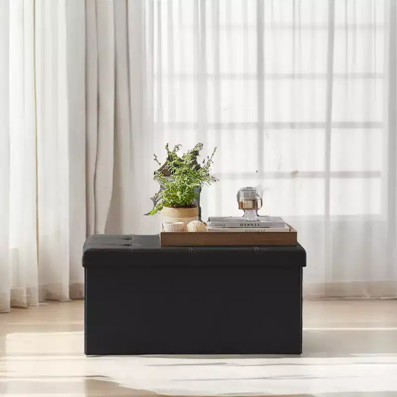 30 Storage Ottoman Bench, Ottoman with Storage, Leather Storage Bench, Hold up to 660lb for Living Room