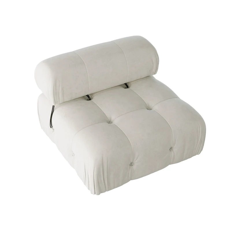 8-piece U-Shape Velvet Fabric Modular Sectional Sofa--138.6