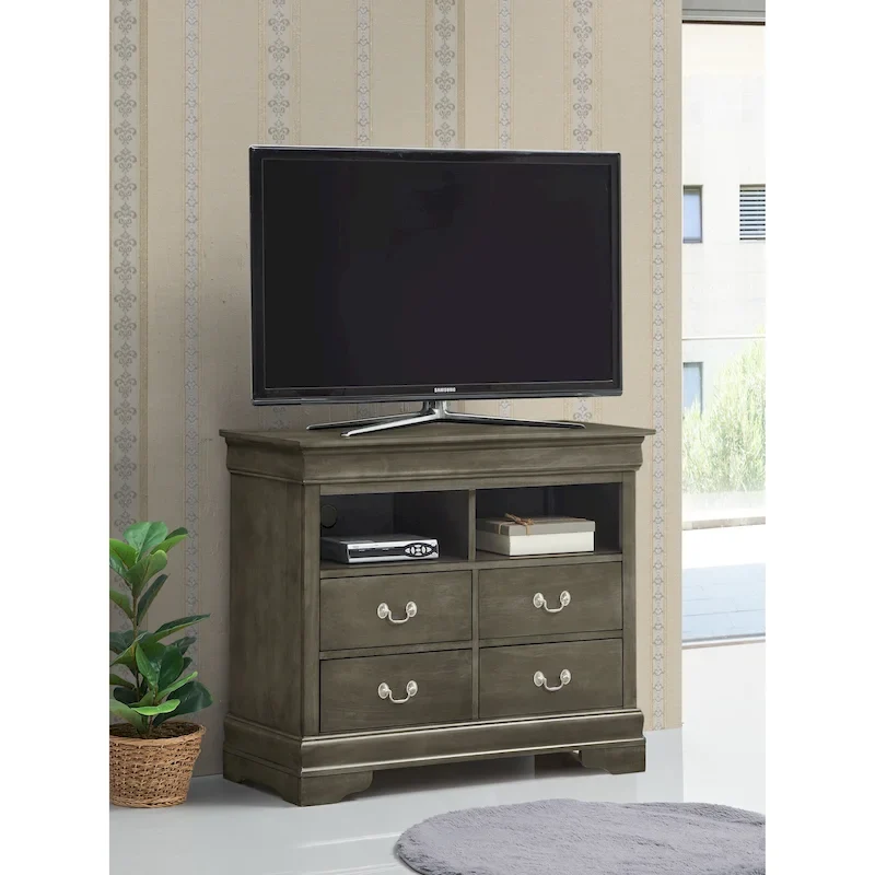 Louis Phillipe Wooden Media Chest