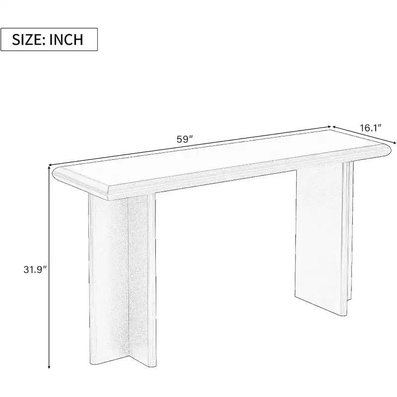 Narrow Wood Console Table, Modern Accent Entryway Table with L-Shaped Legs, Easy Assembly, for Hallway, Behind Sofa, Living Room, Foyer, Office