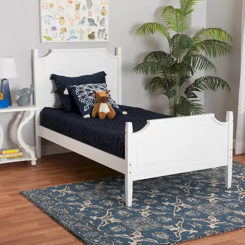 White Classic Platform Bed – Full / Queen