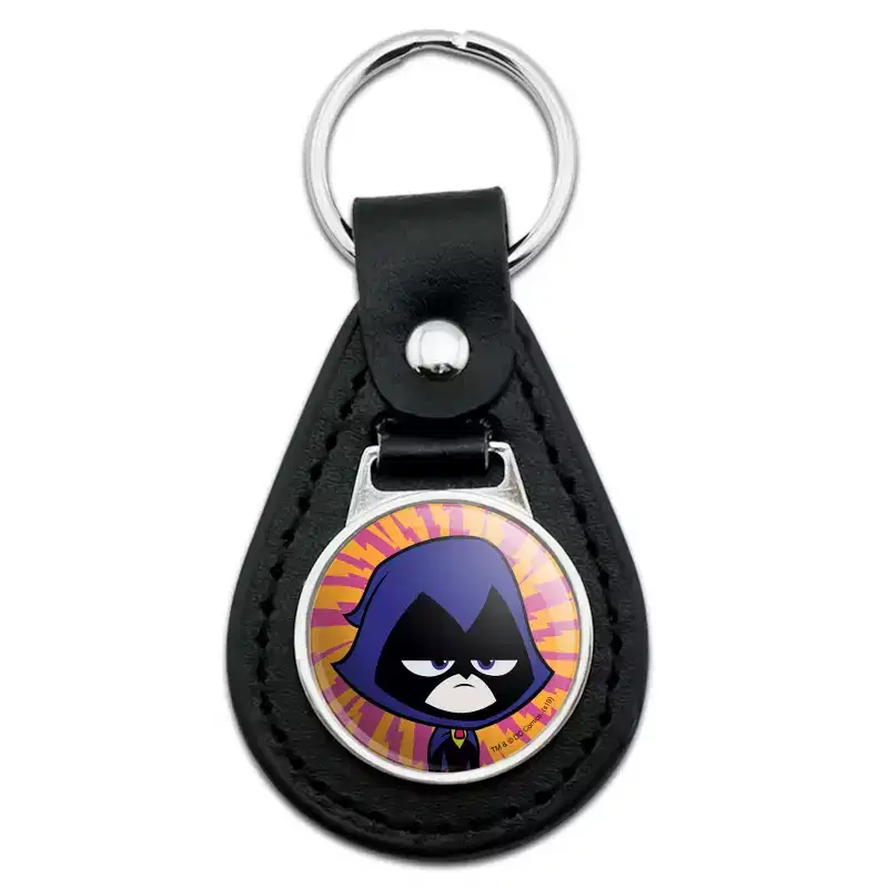 Teen Titans Go! Raven Black Leather Keychain