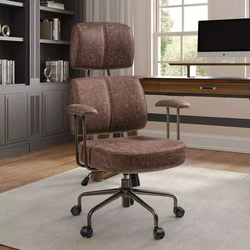 Faux Suede Fabric High Back Office Chair