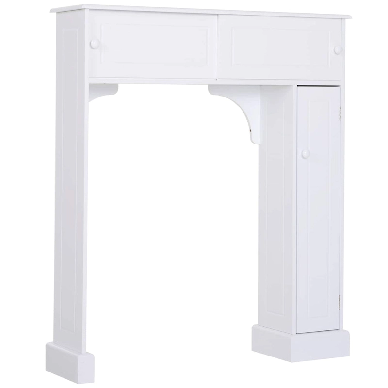 HomCom Freestanding Over Toilet Bathroom Storage Cabinet - White - 35*9*41