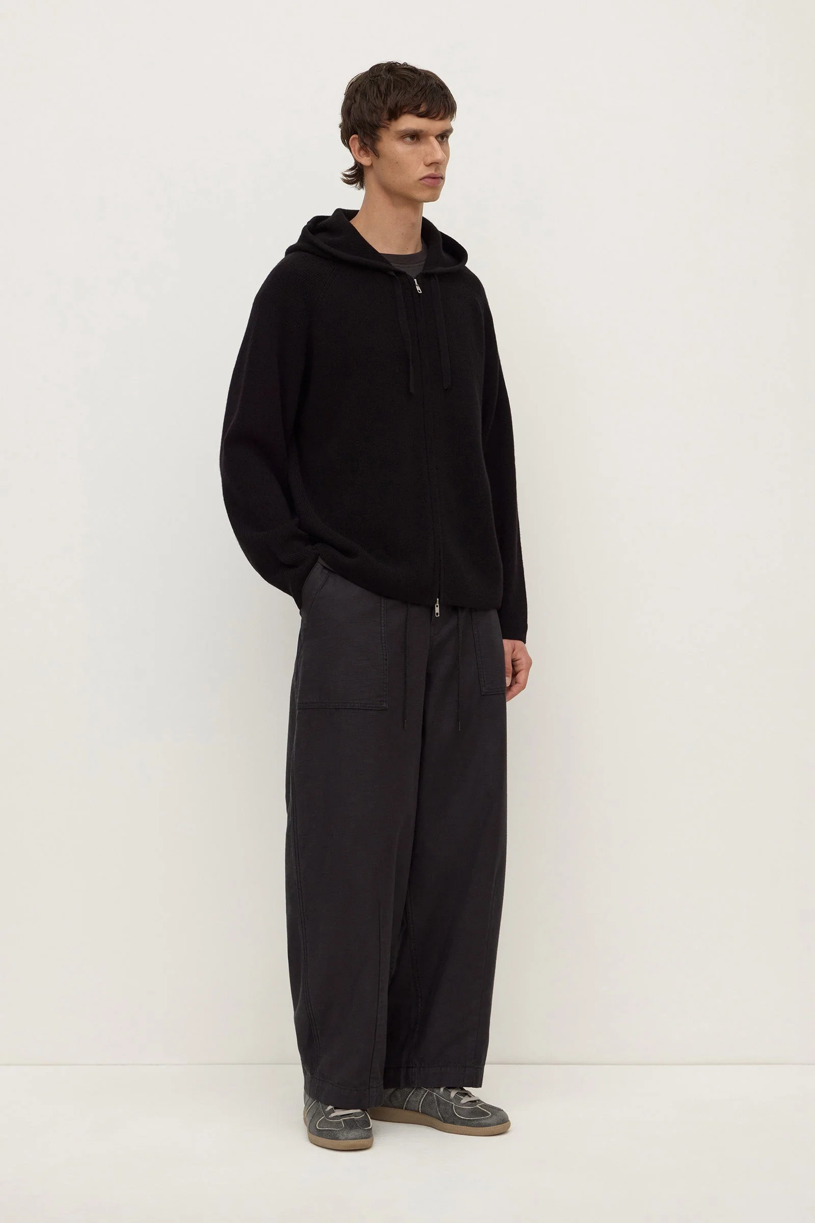 Merino Cashmere Knit Zip Hoodie