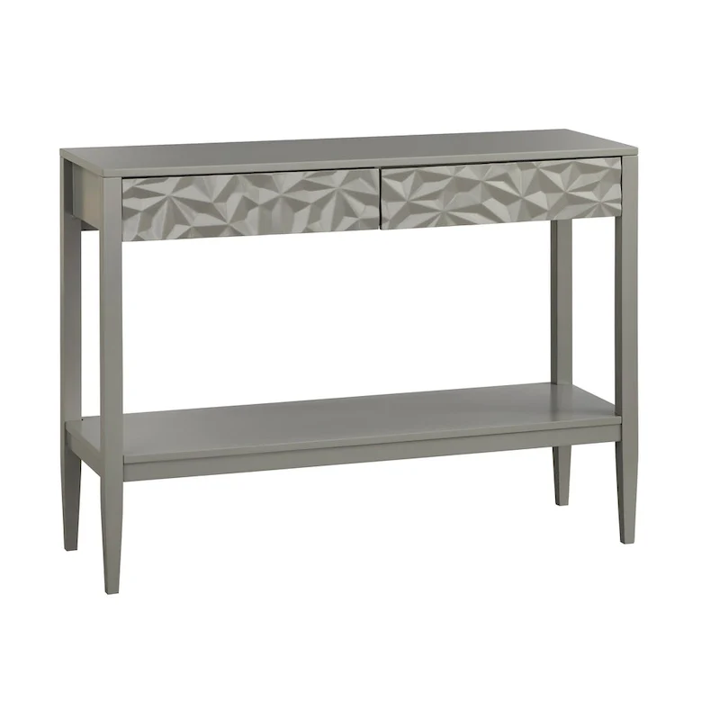 Sofa Table with Geometric Drawer Fronts and Lower Shelf