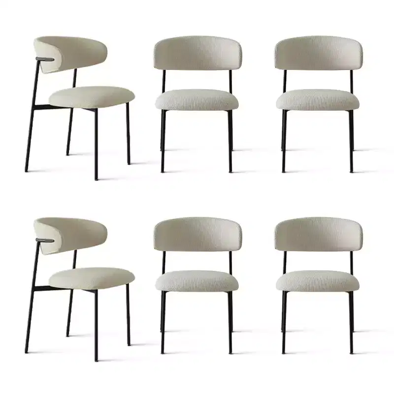 Panipeachy Dining Room Chairs Set of 6, Contemporary Floating Back Upholstered Kitchen Chair with Sturdy Metal Frame