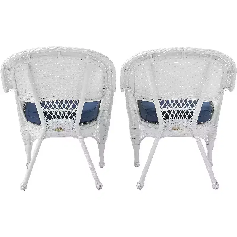 HomeStock Zen Zone Chair Set of 2, Durable Resin Wicker, Weather-Resistant with Cushions