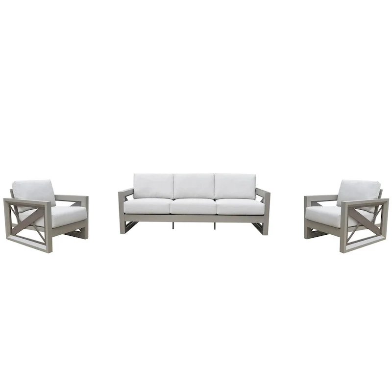 Diglur 3-Piece Outdoor Lounge Set, Gray