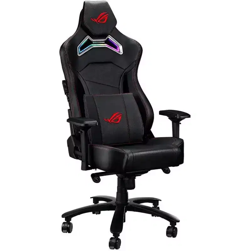 ASUS ROG Chariot RGB Gaming Chair Memory Foam Lumbar Support, 4D Adjustable Armrest, Reclining Backrest, Breathable Leatherette Material