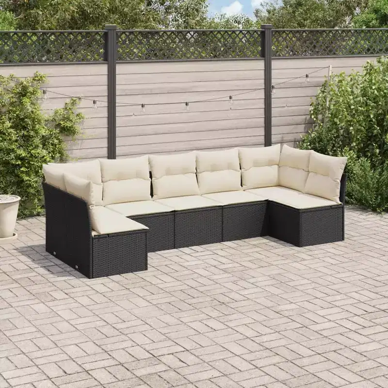vidaXL Modular Garden Sofa Set with Cushions and Table