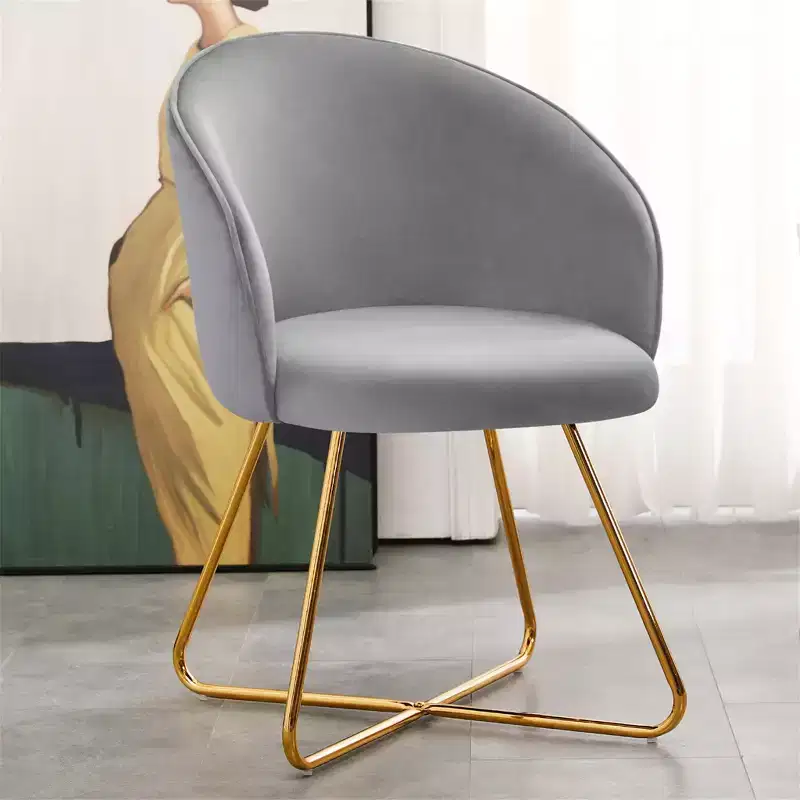 Velvet Vanity Chair with Back, Modern Accent Chair for Vanity, Upholstered Makeup Stoolfor Bedroom, Living Room, Dressing Room