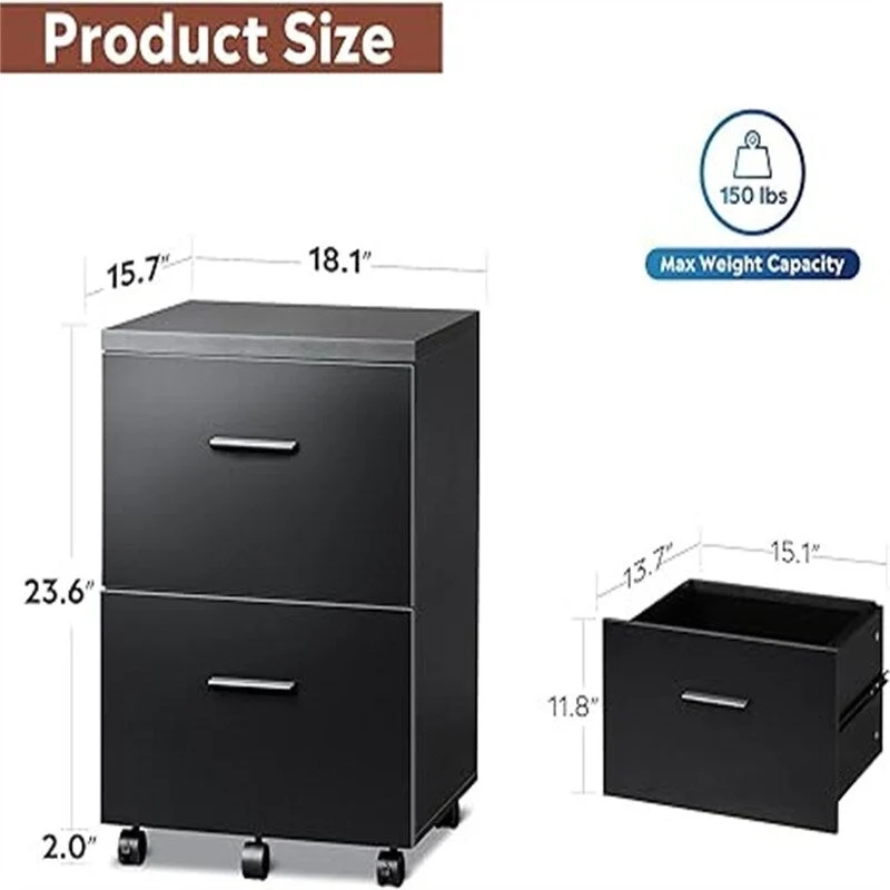 2 Drawer File Cabinet - 15.7D x 18.1W x 25.6H