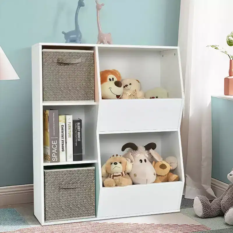 12 inch Foldable Cube Storage Bins 6-Pack, Closet Organizers Bins and Storage Box for Toy Clothes-Brown