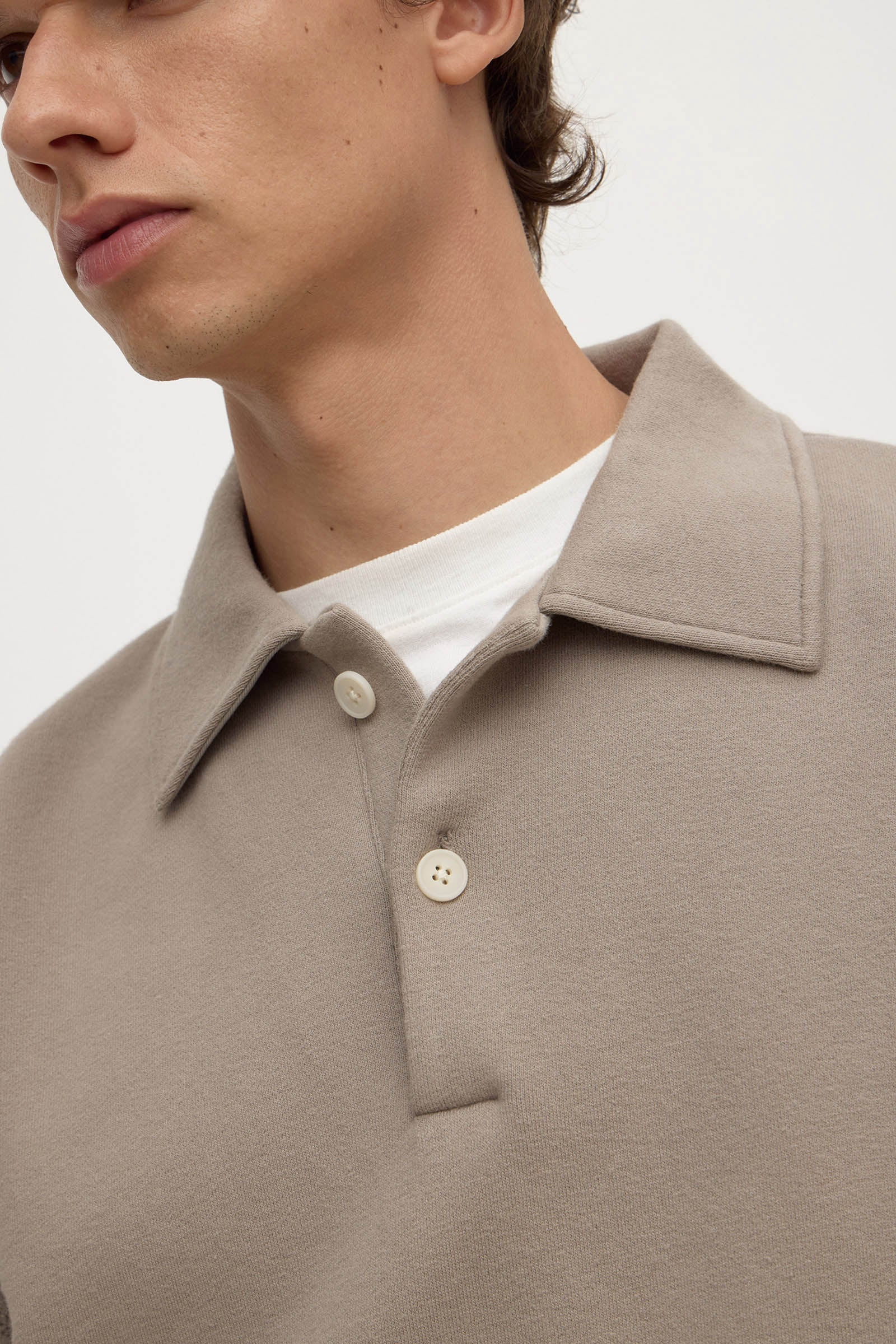 Ash Grey Fleece Polo