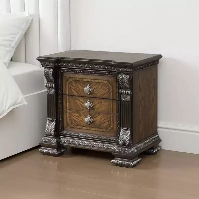 Nightstand with Hidden Drawer and USB A/C Charging