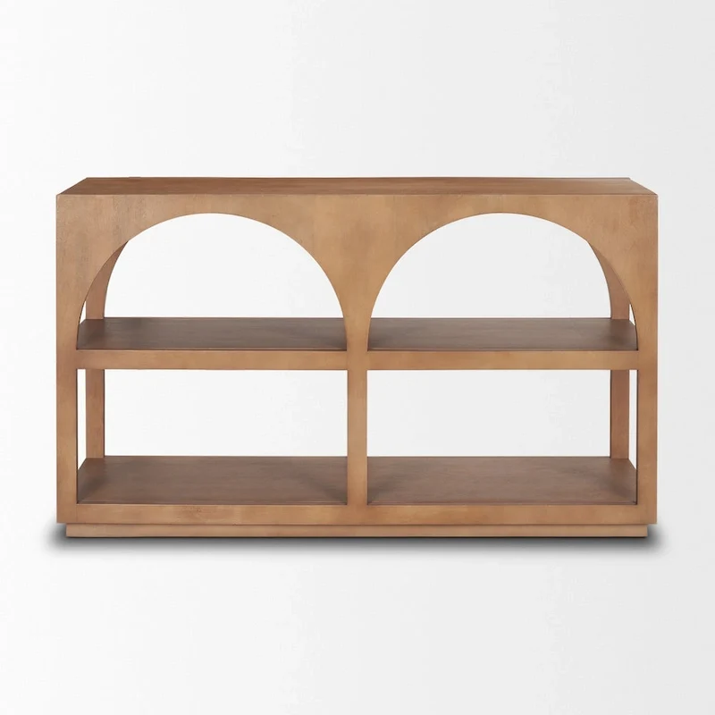 Bela Medium Brown Solid Wood Arched Console Table (54)