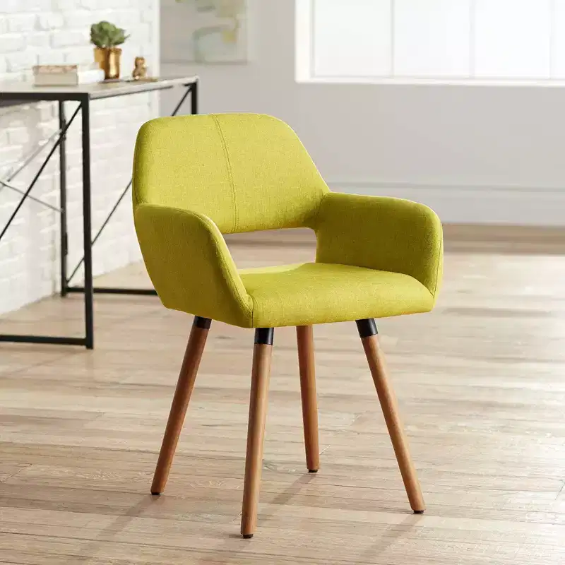 Green Fabric Mid-Century Modern Dining Chair
