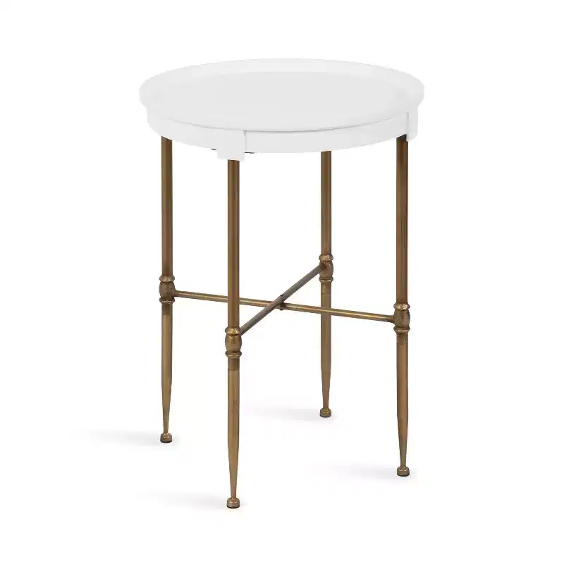 Kate and Laurel Valdi Round MDF Side Table, 19x19x26, White