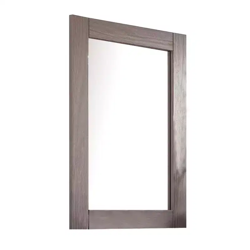 Rectangular Dresser Mirror with Gray Brazilian Pine Wood Frame