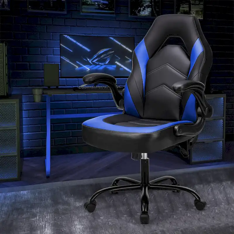 Ergonomic Office Chair with Lumbar Support Height Adjustable Rolling Desk Chairs with Flip-up Armrests