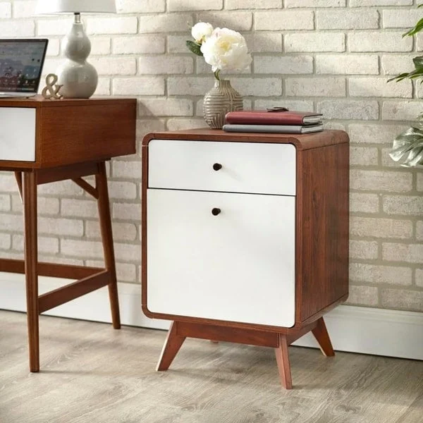 2-Drawer File Cabinet - Mid-Century Modern Style