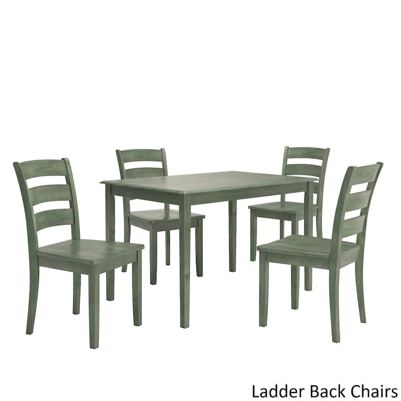 Wilmington II 48-Inch Rectangular Antique Sage Green 5-Piece Dining Set by iNSPIRE Q Classic