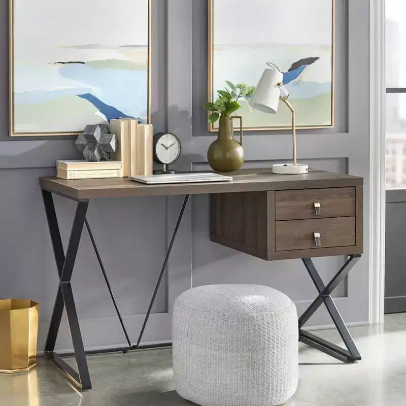 Buylateral Amara 2 Drawer Desk Brown