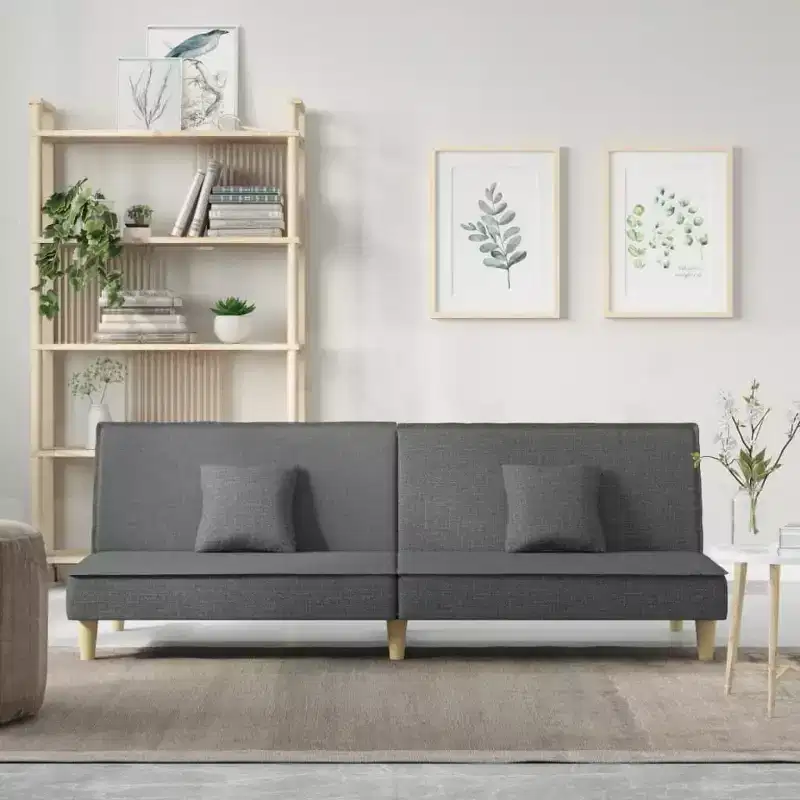 vidaXL Sofa Bed Dark grey Fabric (100% polyester), plywood, foam Standard